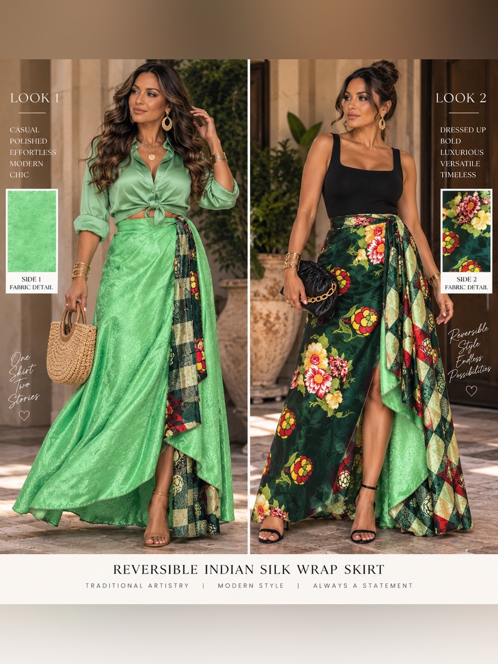 The Maharani Garden Reversible Silk Wrap